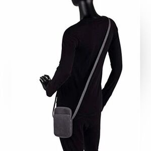 Elegant Gray Genuine Leather Crossbody Bag